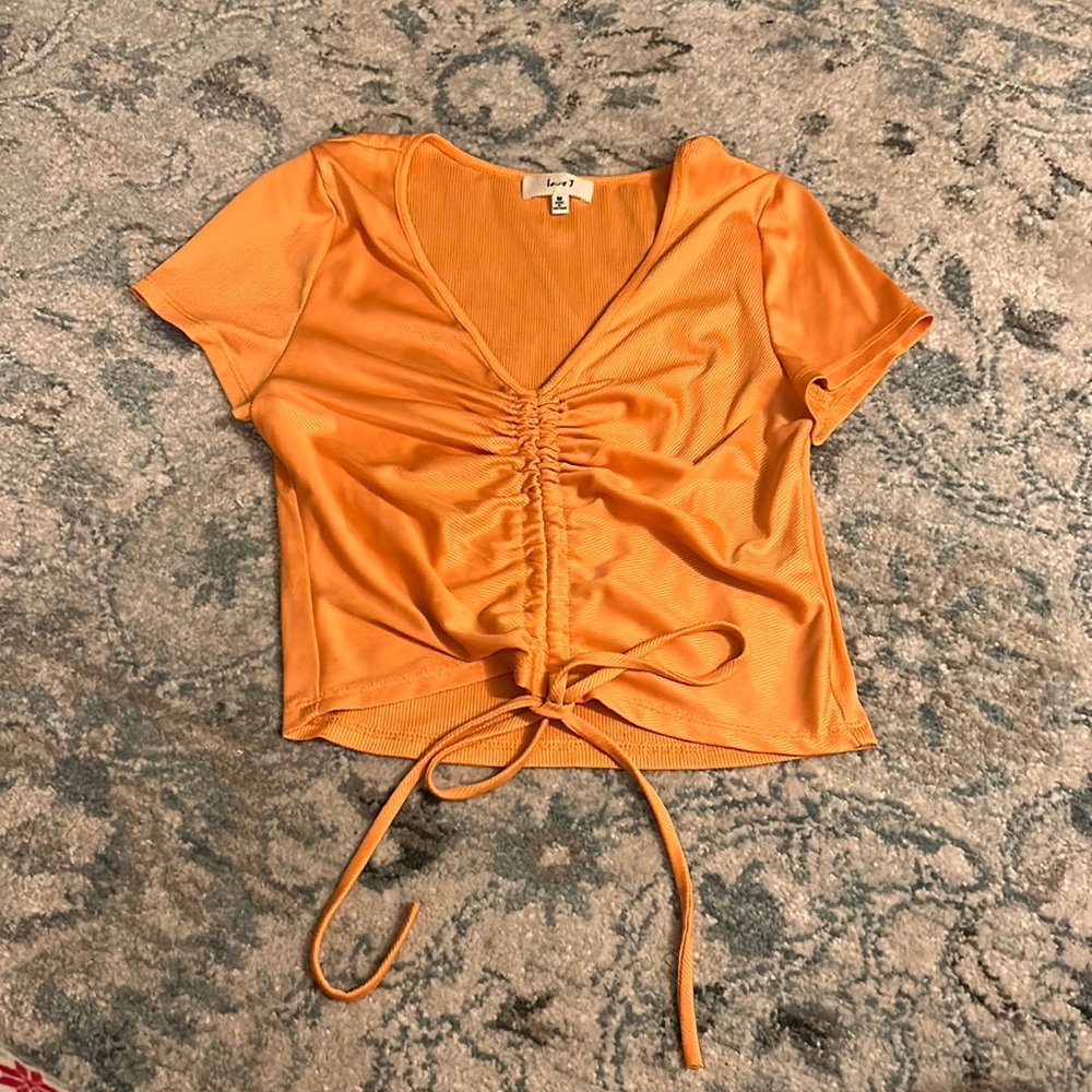 Orange V Neck with ties